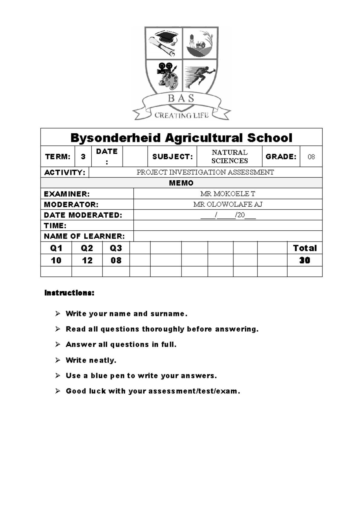 NS Grade 8 Term 3 Project Memo: Electricity Circuit Designs - Studocu