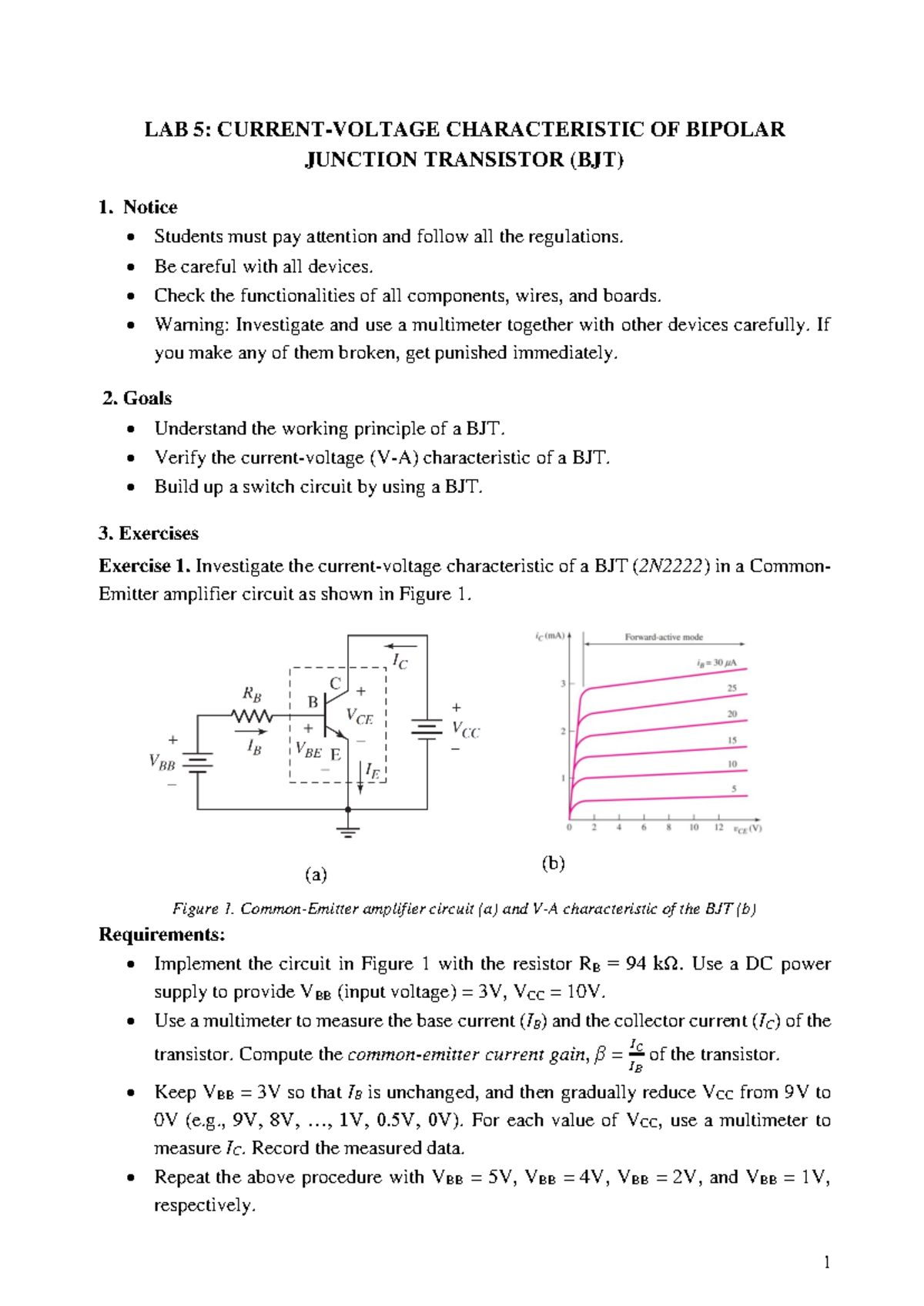 Lab 05 2022 2 - sdfadsfdsaf - 1 LAB 5: CURRENT-VOLTAGE CHARACTERISTIC ...