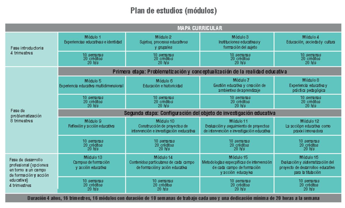 Mapa Curricular del Programa LEIP: Estructura y Módulos Educativos ...