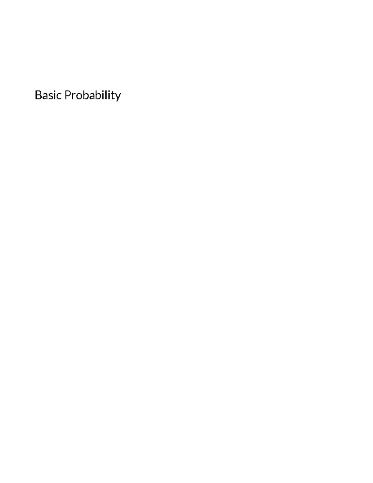 Basic Probability Concepts for College Algebra (MATH 101) - Studocu