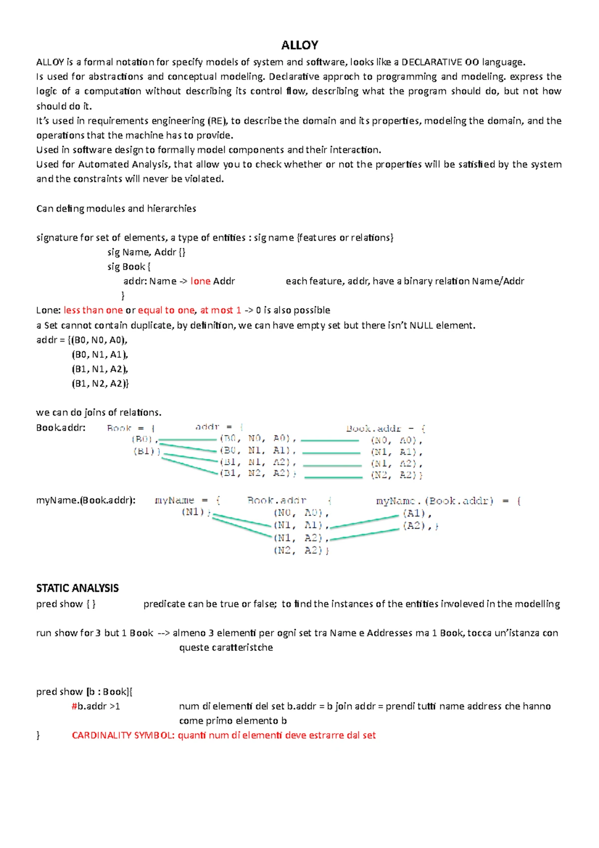 Alloy Examples: Family Inheritance and Address Book Concepts - Studocu