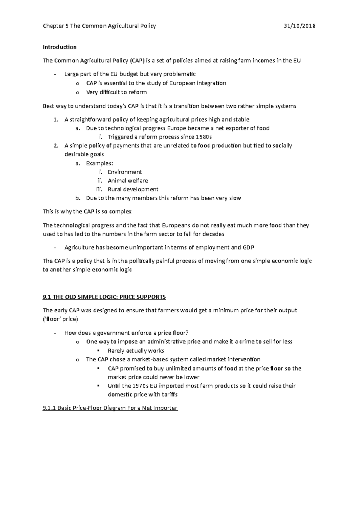 Chapter 9: Analysis of the Common Agricultural Policy (CAP) - Studeersnel