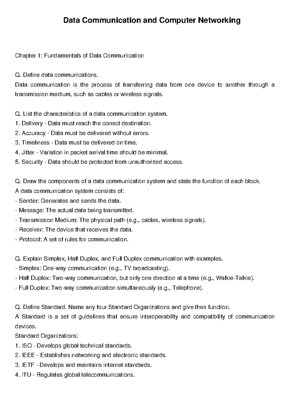 Data Communication And Networking - Data Communication and Computer ...