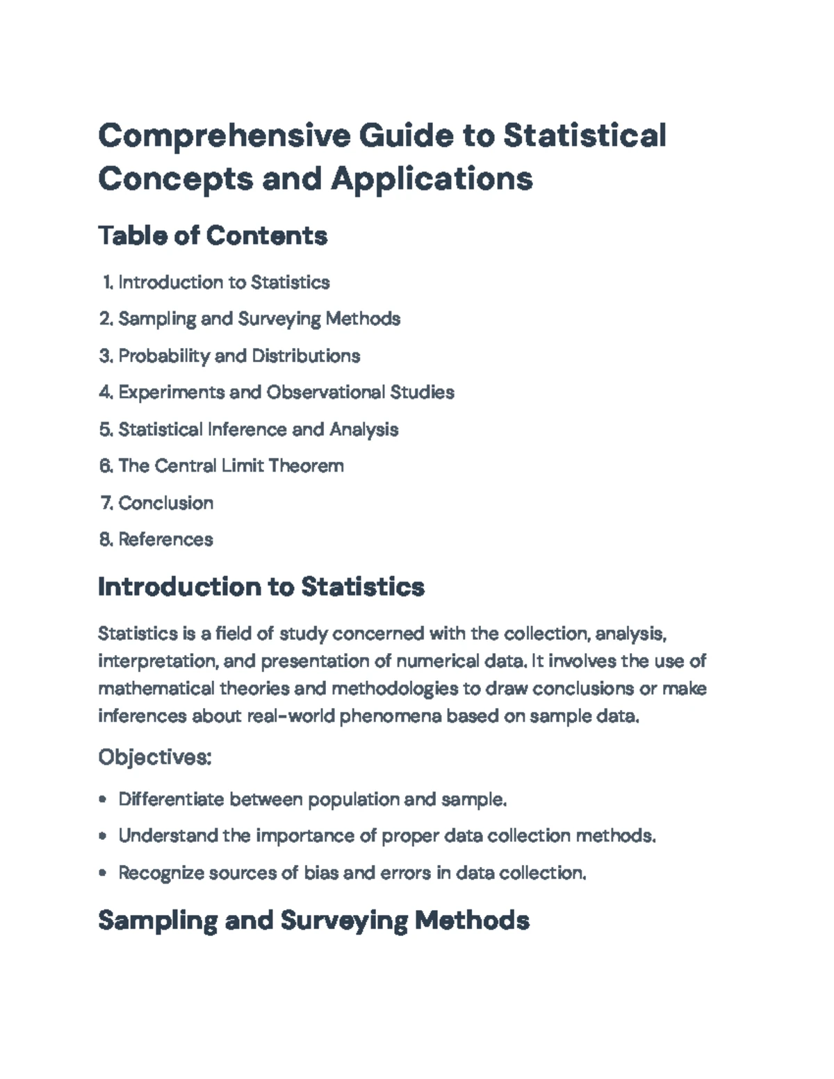 Statistics - All notes and calculations from the entire course. Work is ...