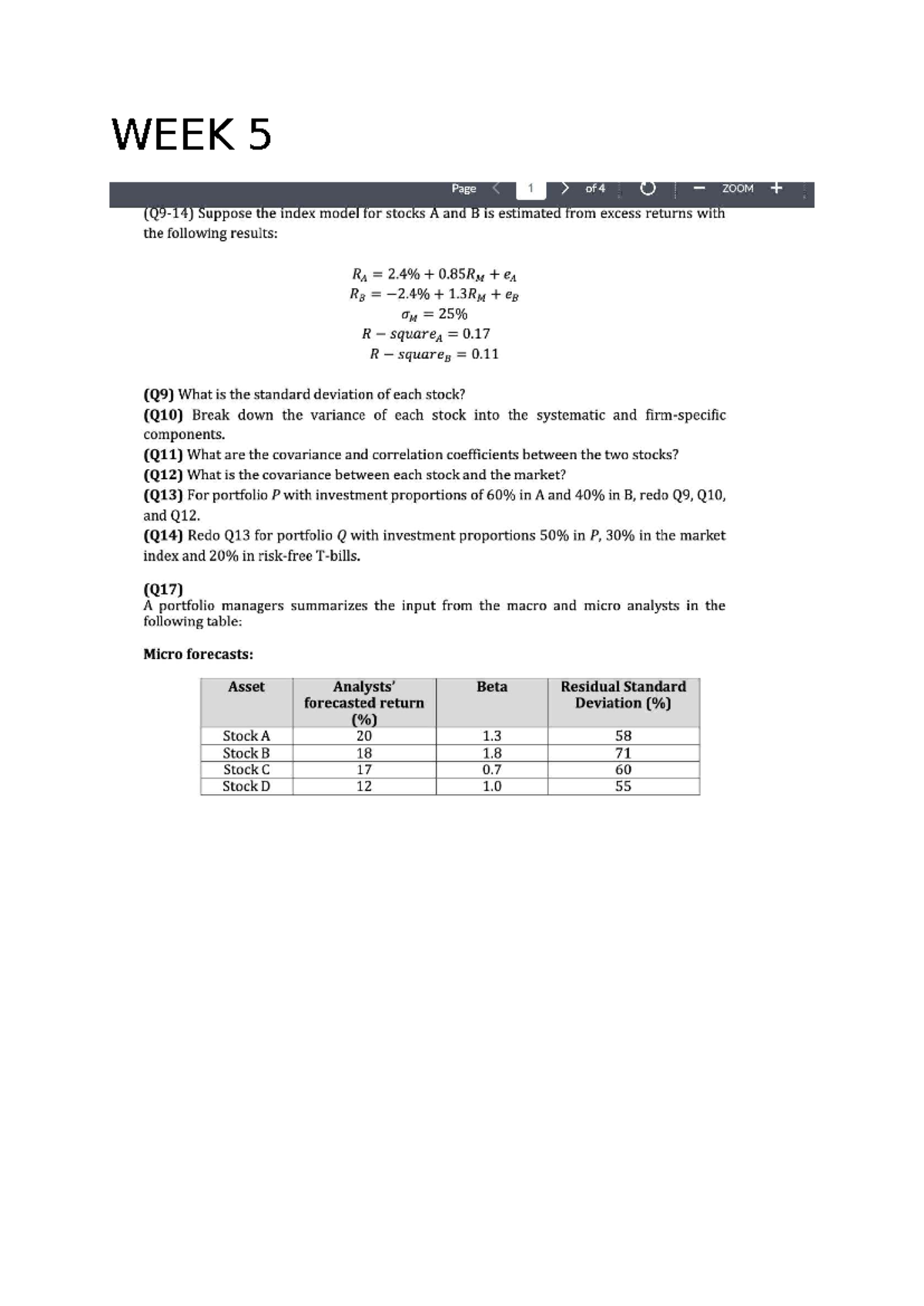 WEEK 5 - Stock Analysis and Portfolio Management Insights - Studeersnel