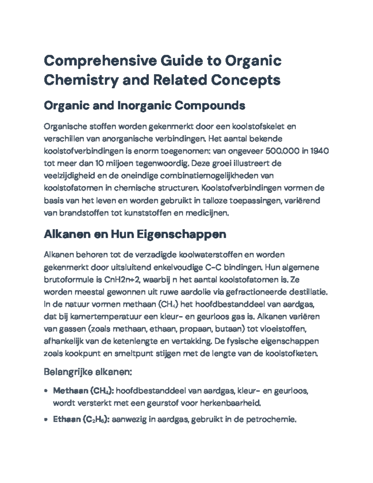 Comprehensive Overview of Organic Chemistry Concepts (Chem 101) - Studocu