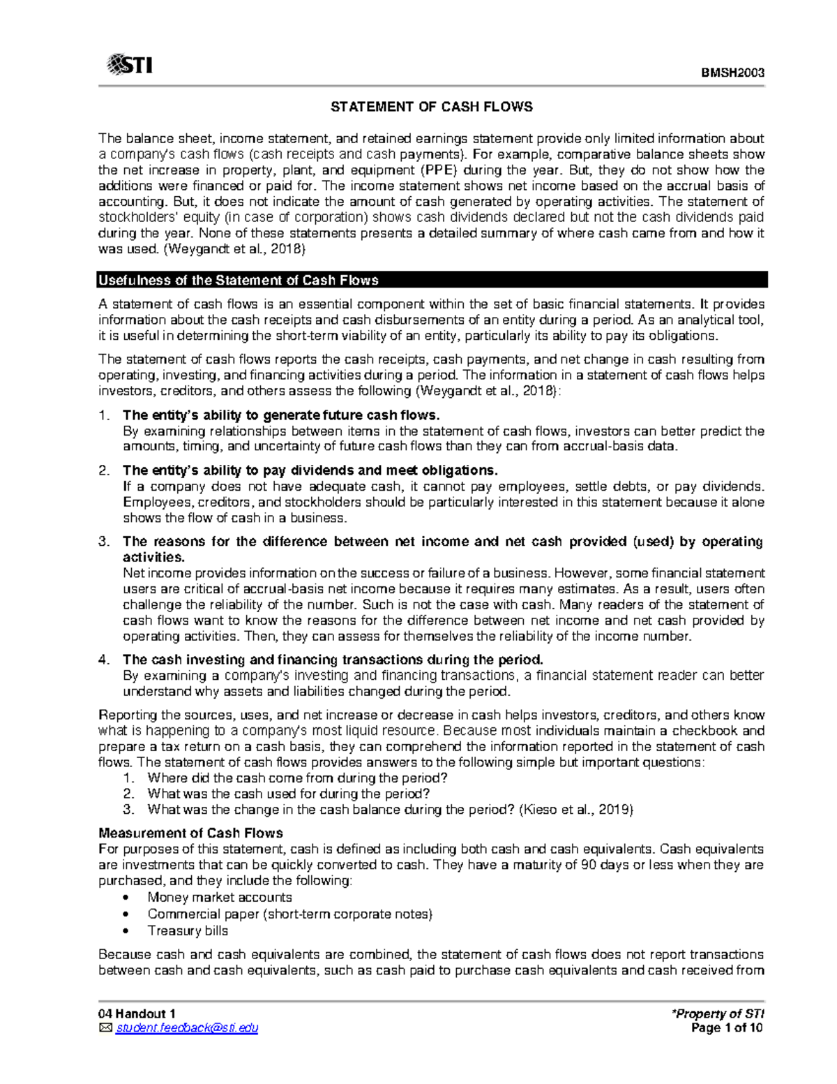 FABM04 - Statement of Cash Flows Overview and Preparation Guide - Studocu