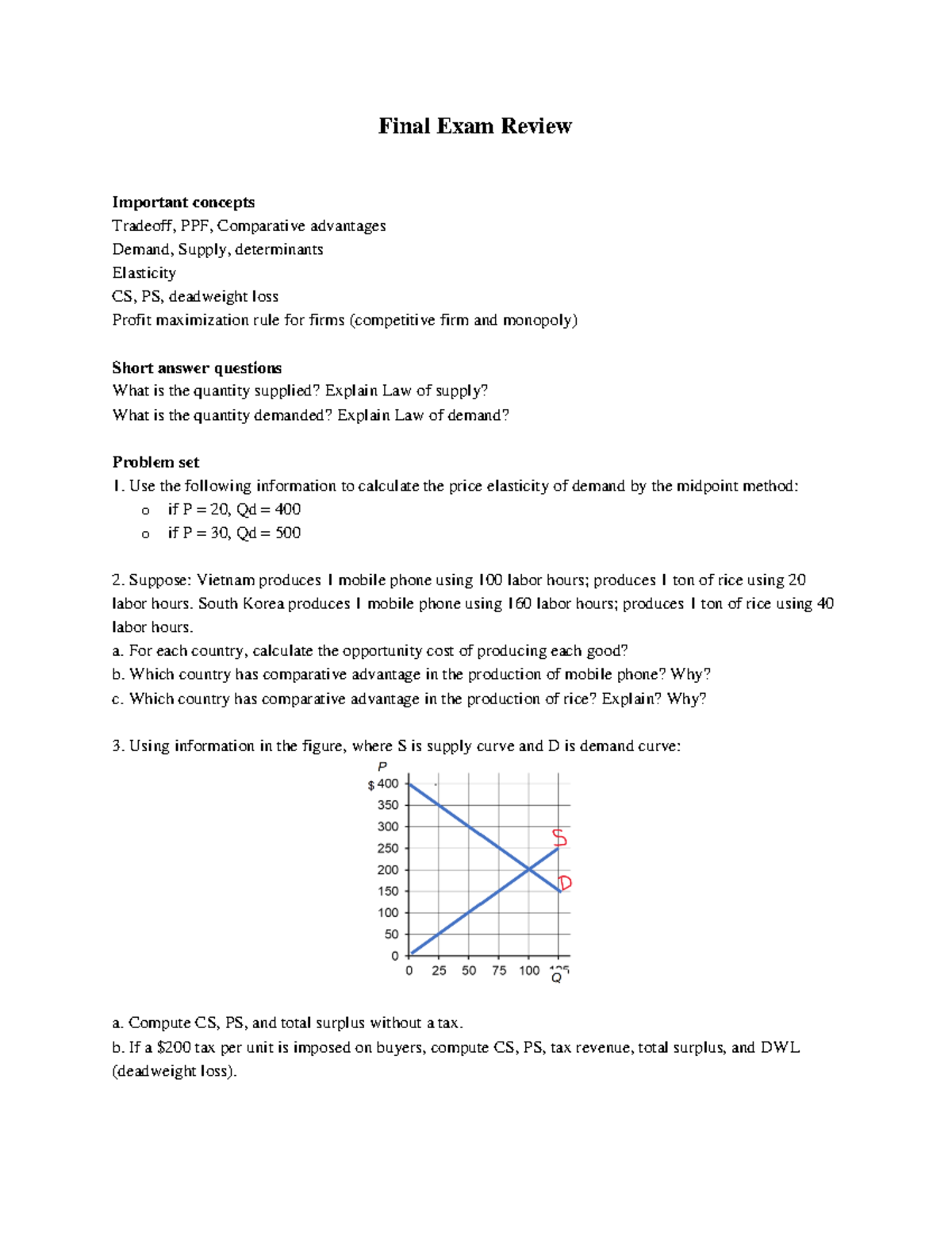 Final Exam Review: Key Concepts in Microeconomics (ECON 101) - Studocu