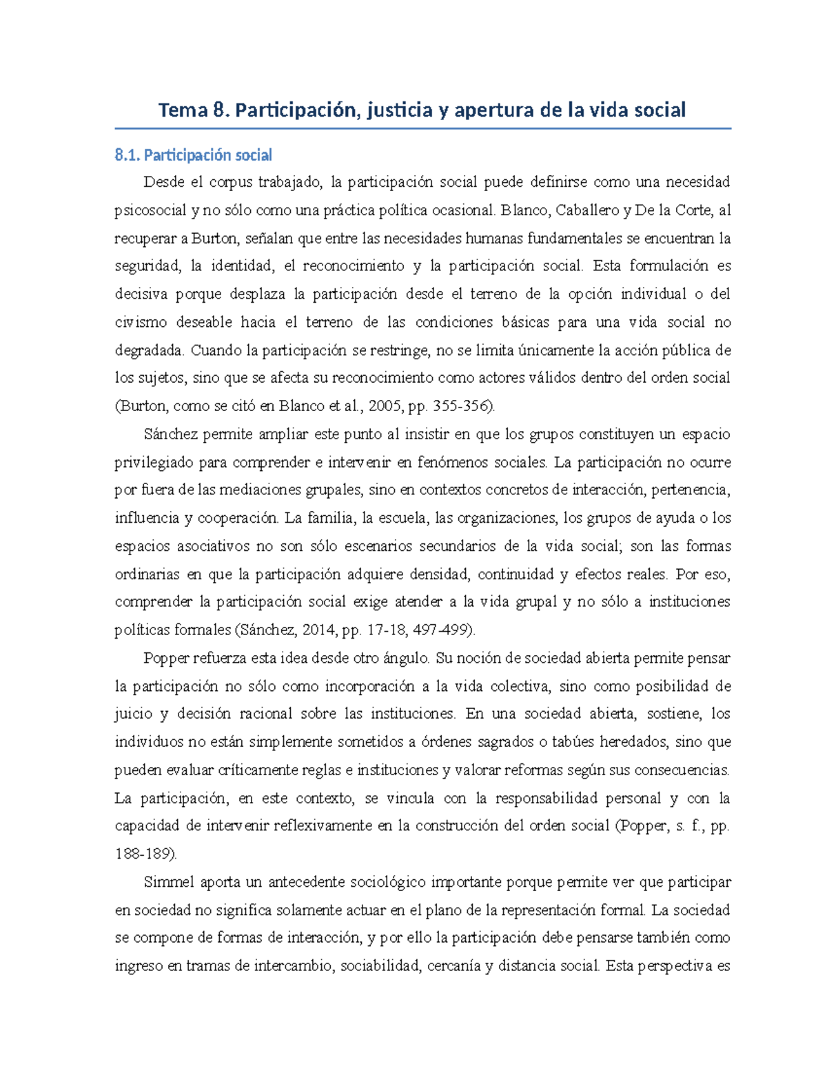 Tema 8: Participación, Justicia y Sociedad Abierta según Popper y ...