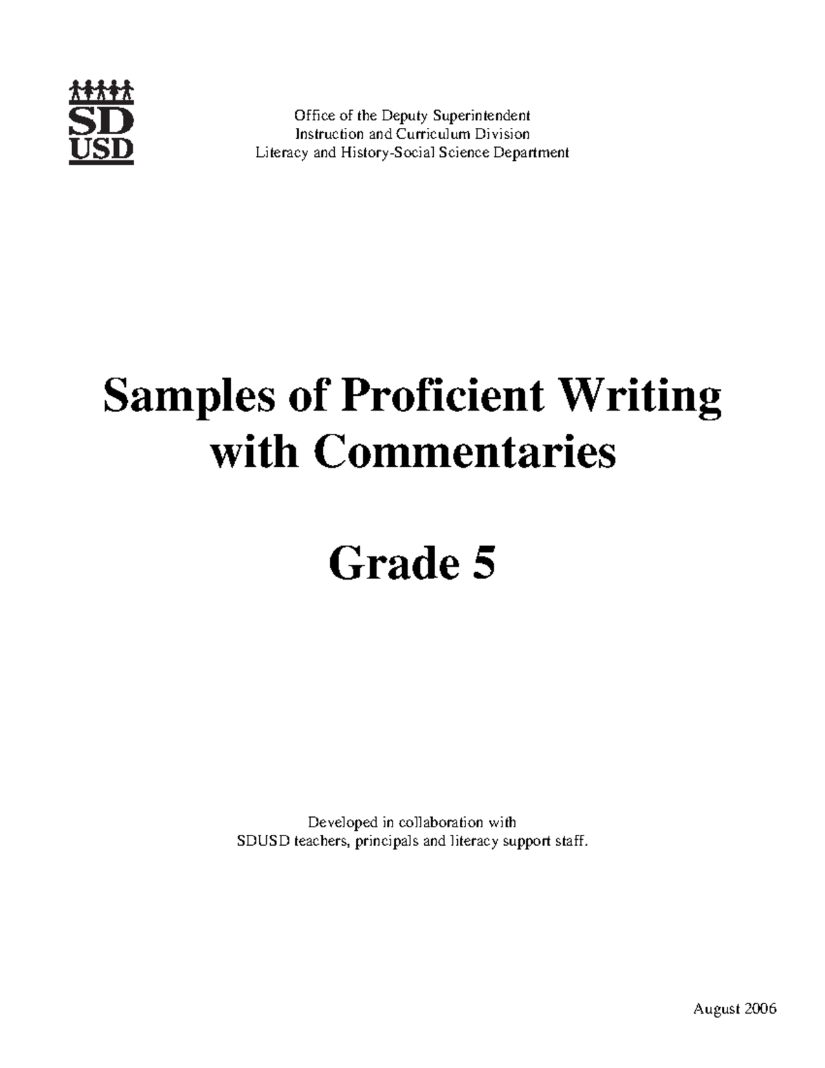 Grade 5 Proficient Writing Samples with Commentaries - Studocu