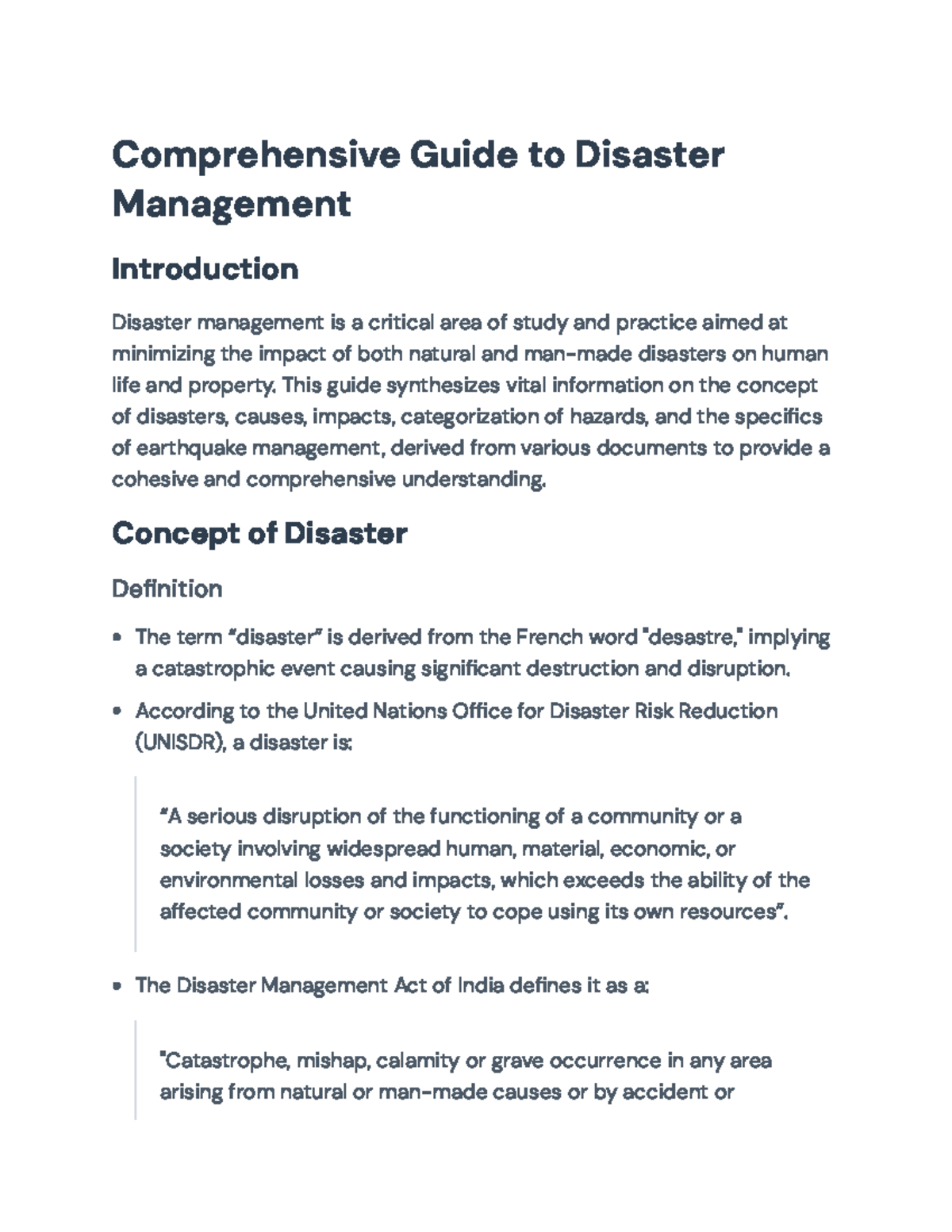 Disaster Management: Comprehensive Guide to Earthquake Risk and ...