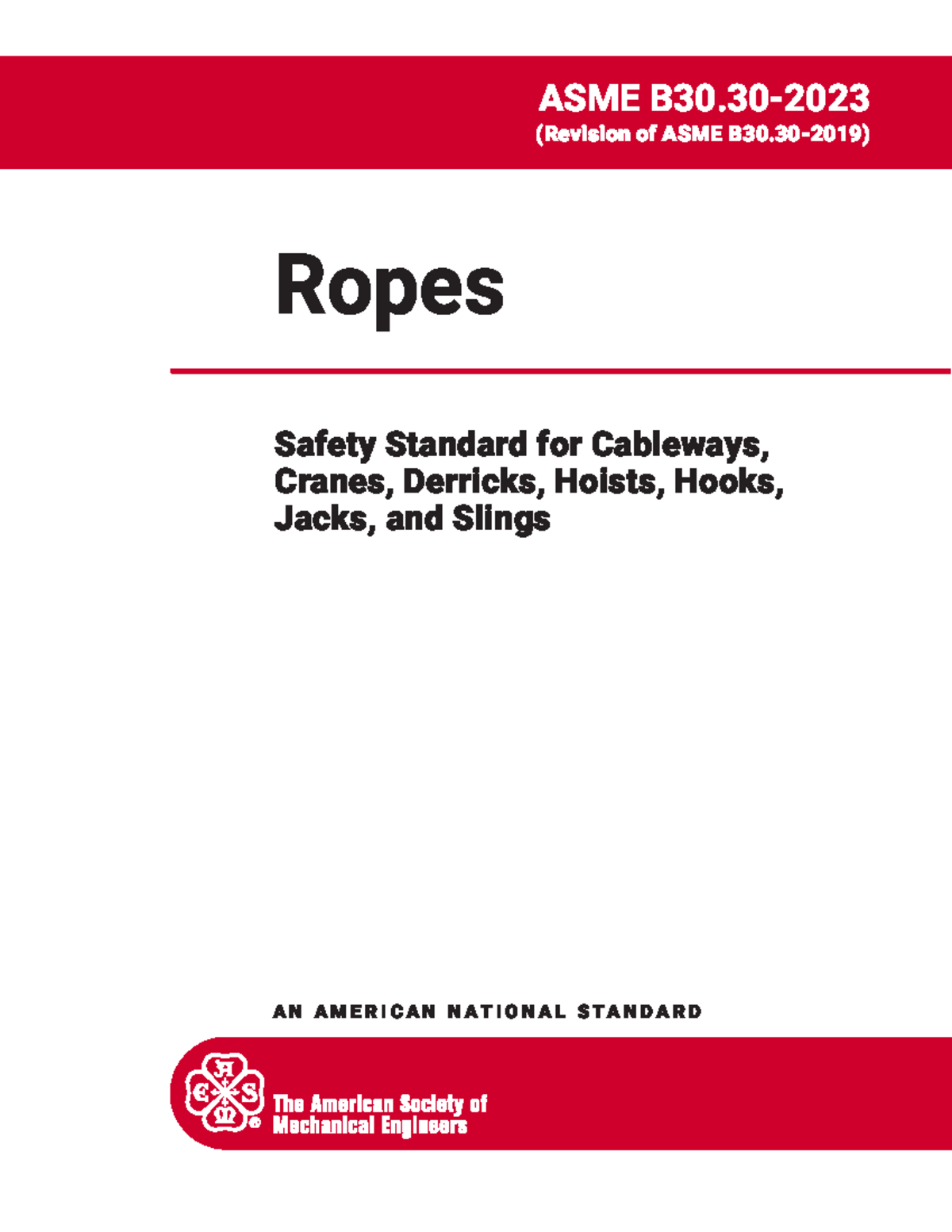ASME B30.30 2023 - Ropes Safety Standard Overview and Updates - Studocu