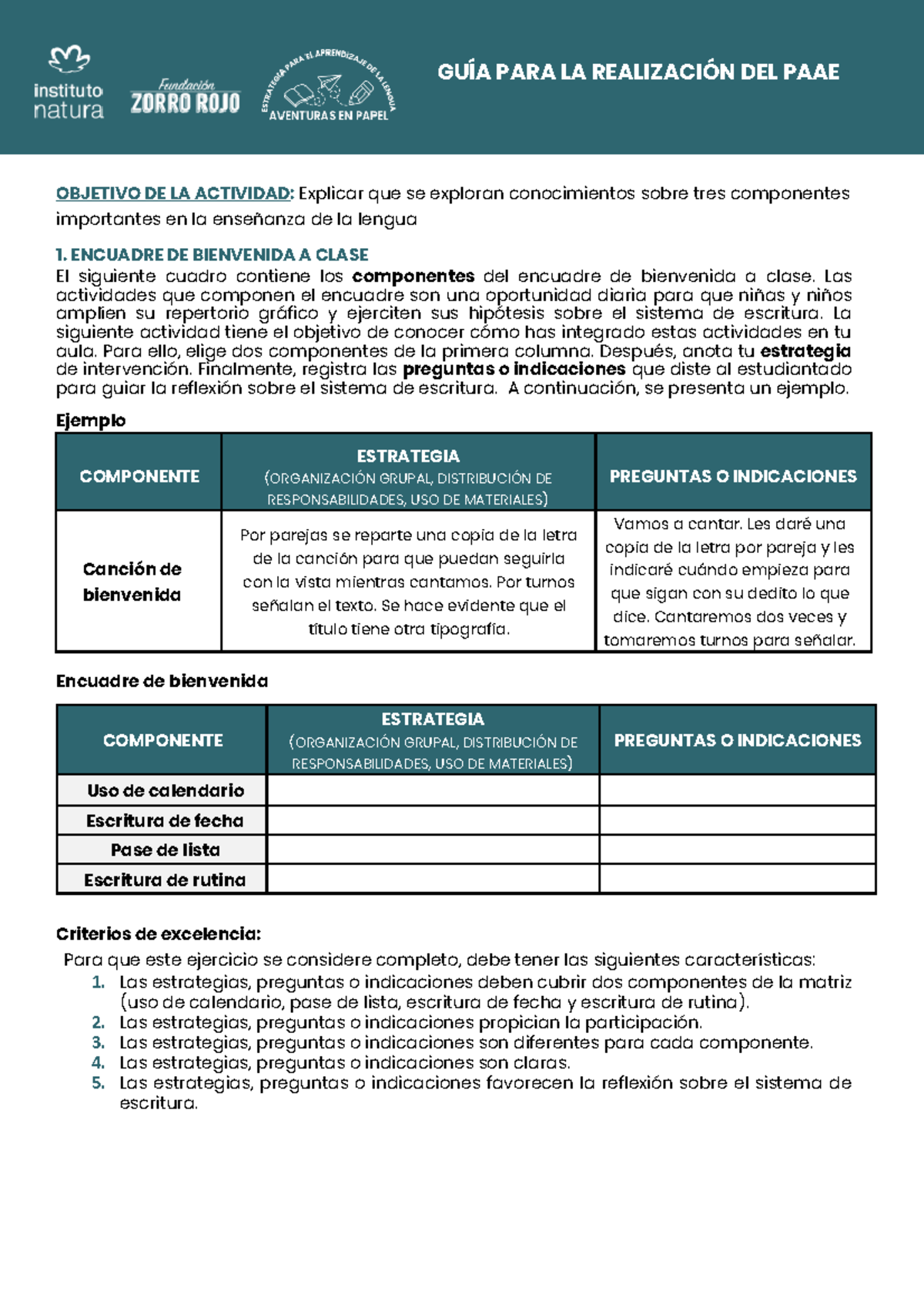 Guía PAAE: Estrategias para la Enseñanza de la Lengua y Alfabetización ...