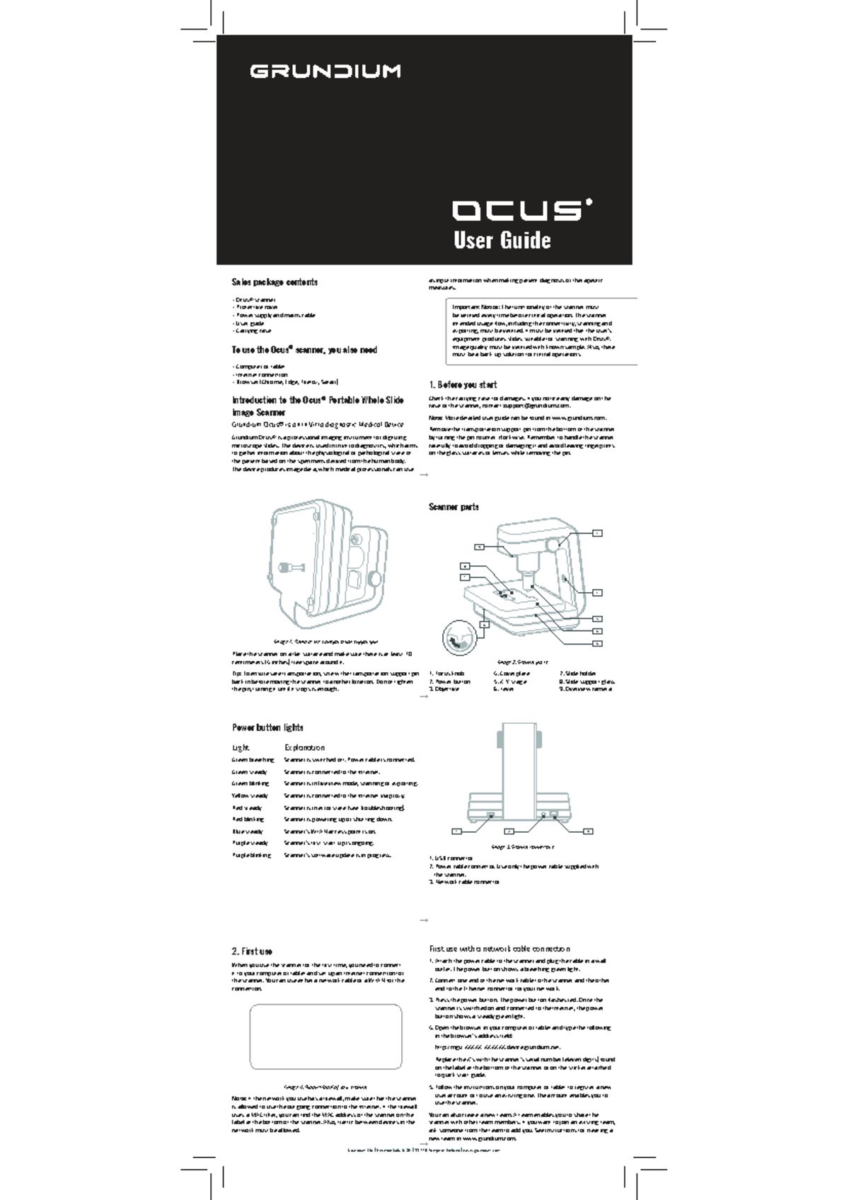 Ocus (Grundium) User Guide: Portable Whole Slide Image Scanner - Studocu