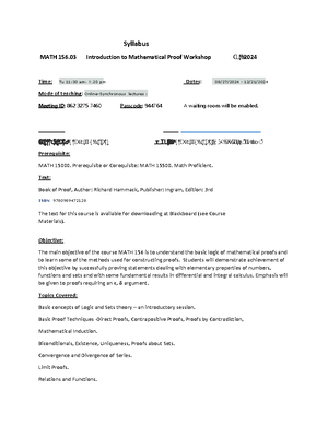 Fall22 MATH 156.04 Syllabus - Introduction to Mathematical Proof ...