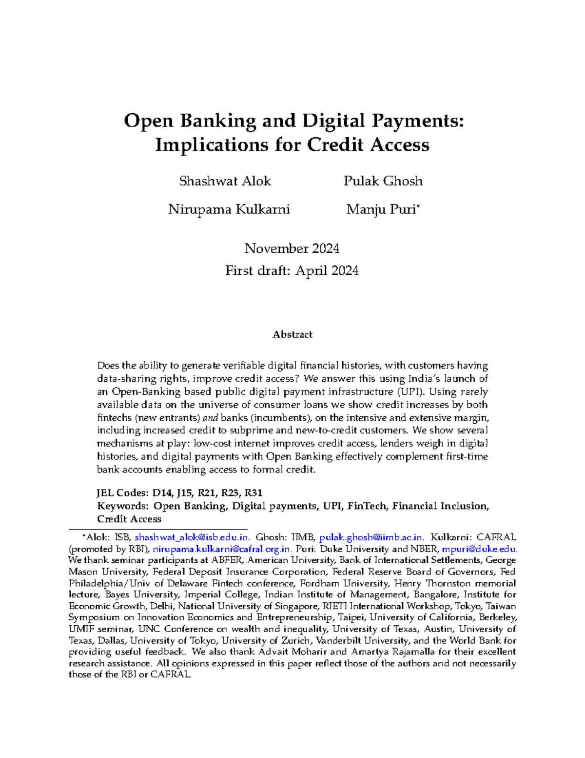 Open Banking & Digital Payments: Impact on Credit Access (Pmnkdec 2024 ...