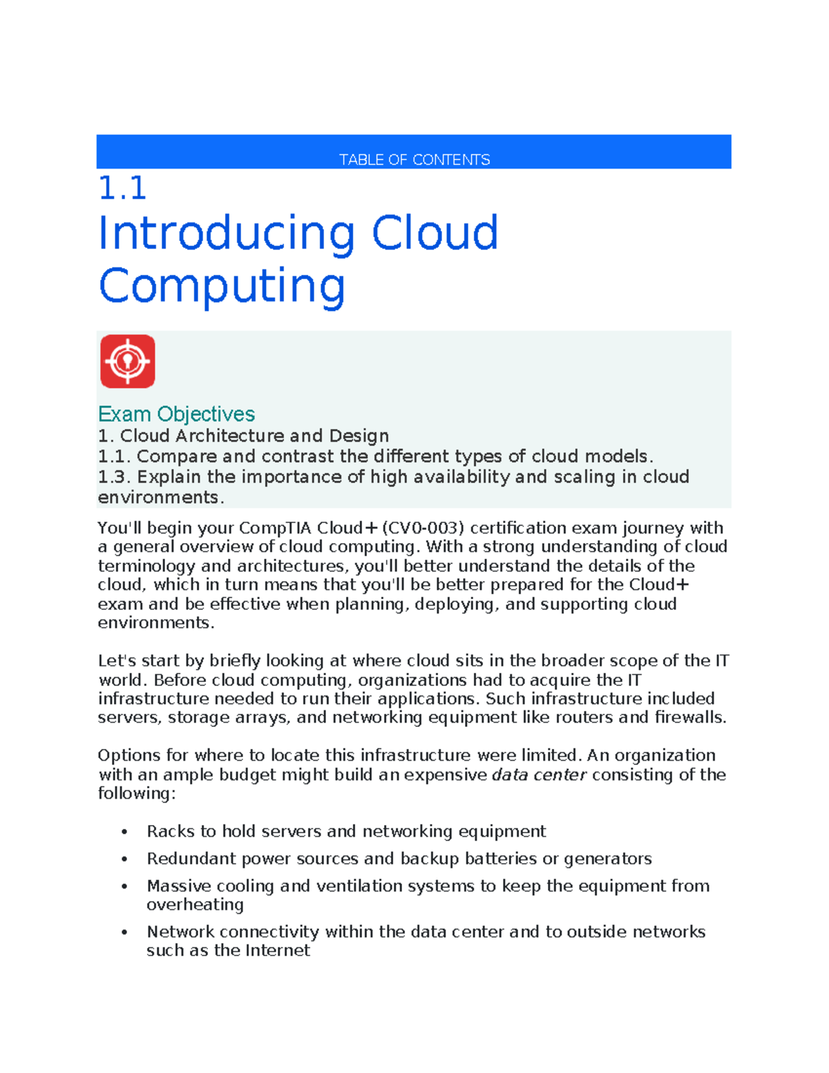 Cloud Computing Fundamentals Study Guide for CompTIA Cloud+ Exam - Studocu