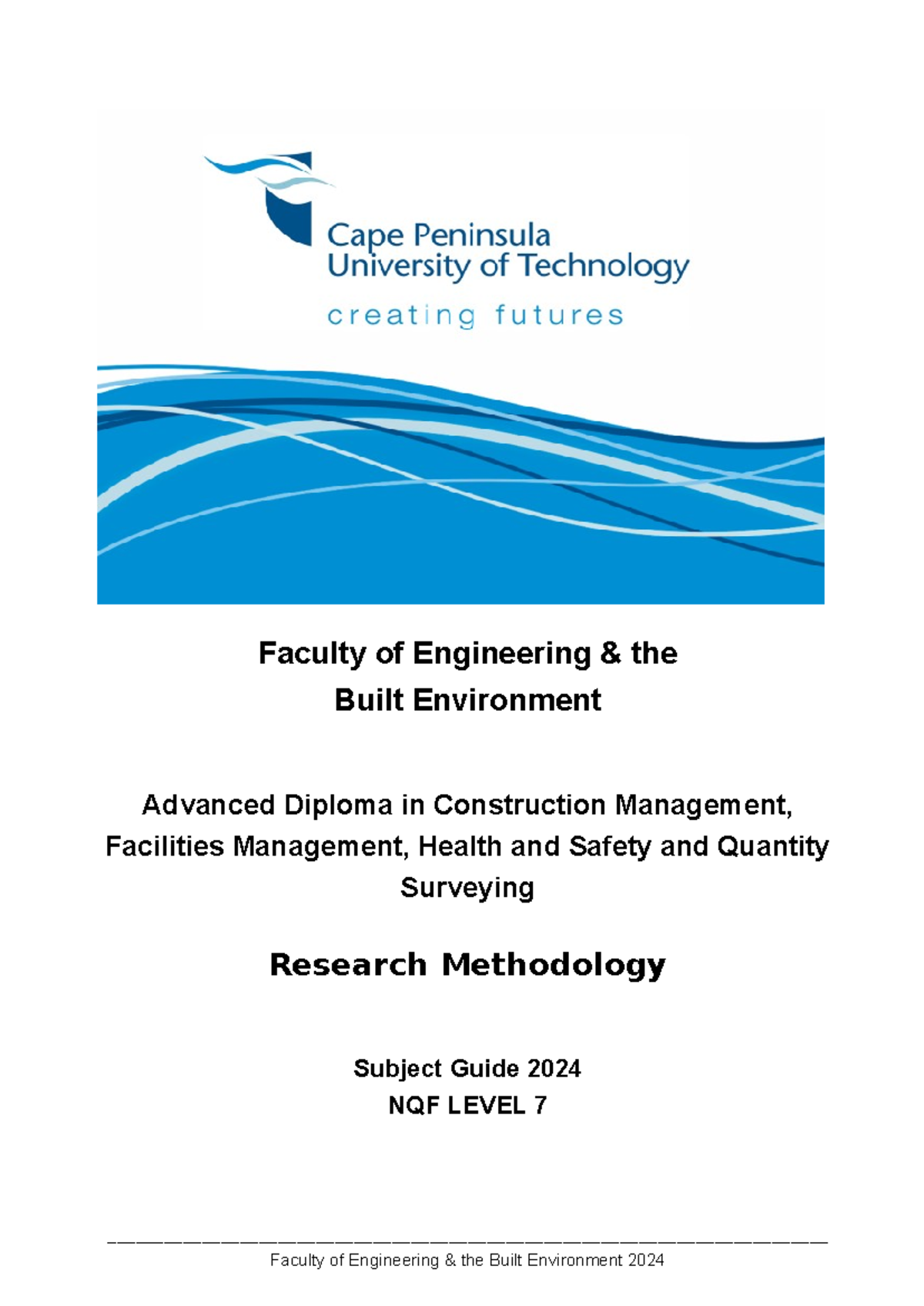 Research Methodology Subject Guide 2024 - Advanced Diploma CPUT - Studocu