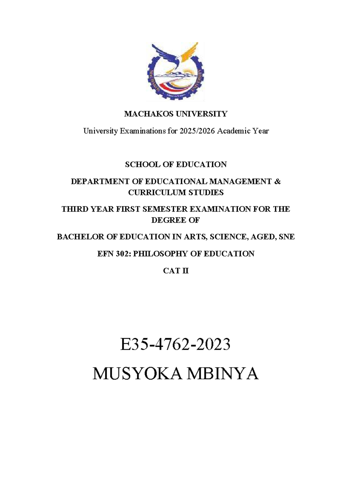 EFN 302: Philosophy of Education CAT II - Analyzing Logical Fallacies ...