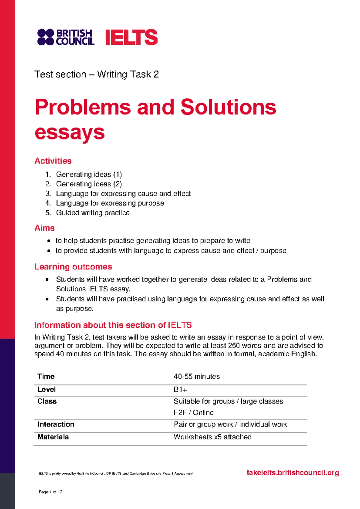 New writing task 2 coherence and cohesion - IELTS is jointly owned by ...