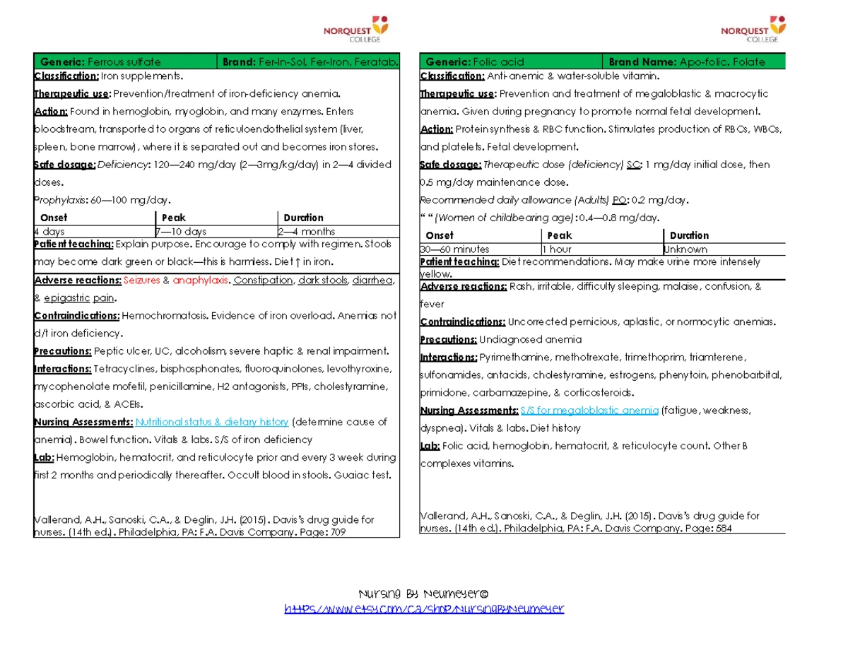 Med cards starting with H PDF - Nursing By Neumeyer© Generic ...