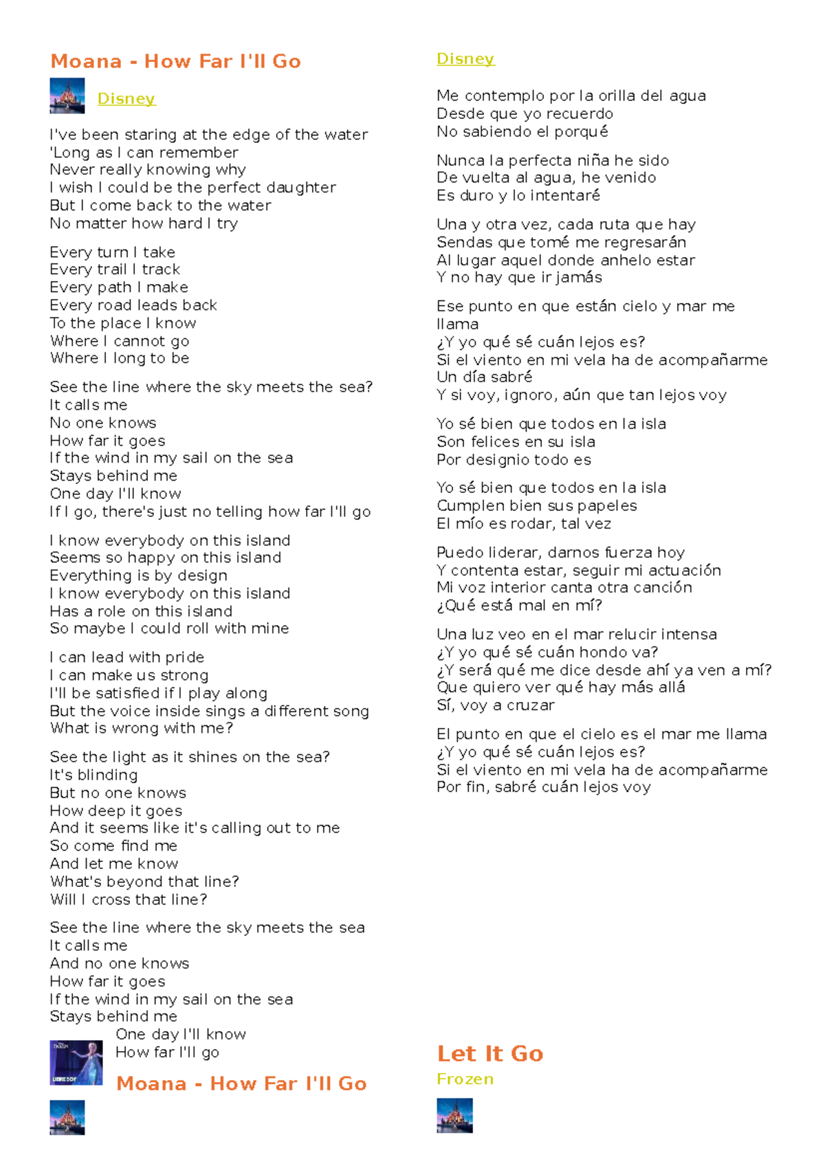 Moana - Letra de 