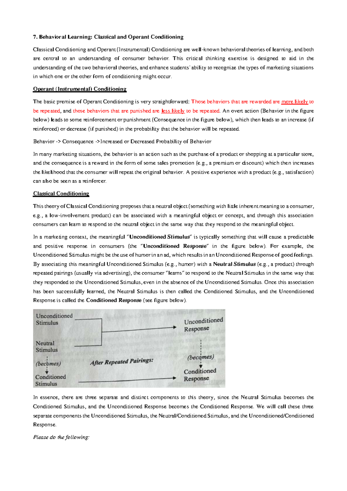 7. Behavioral Learning Classical and Operant Conditioning - Behavioral ...