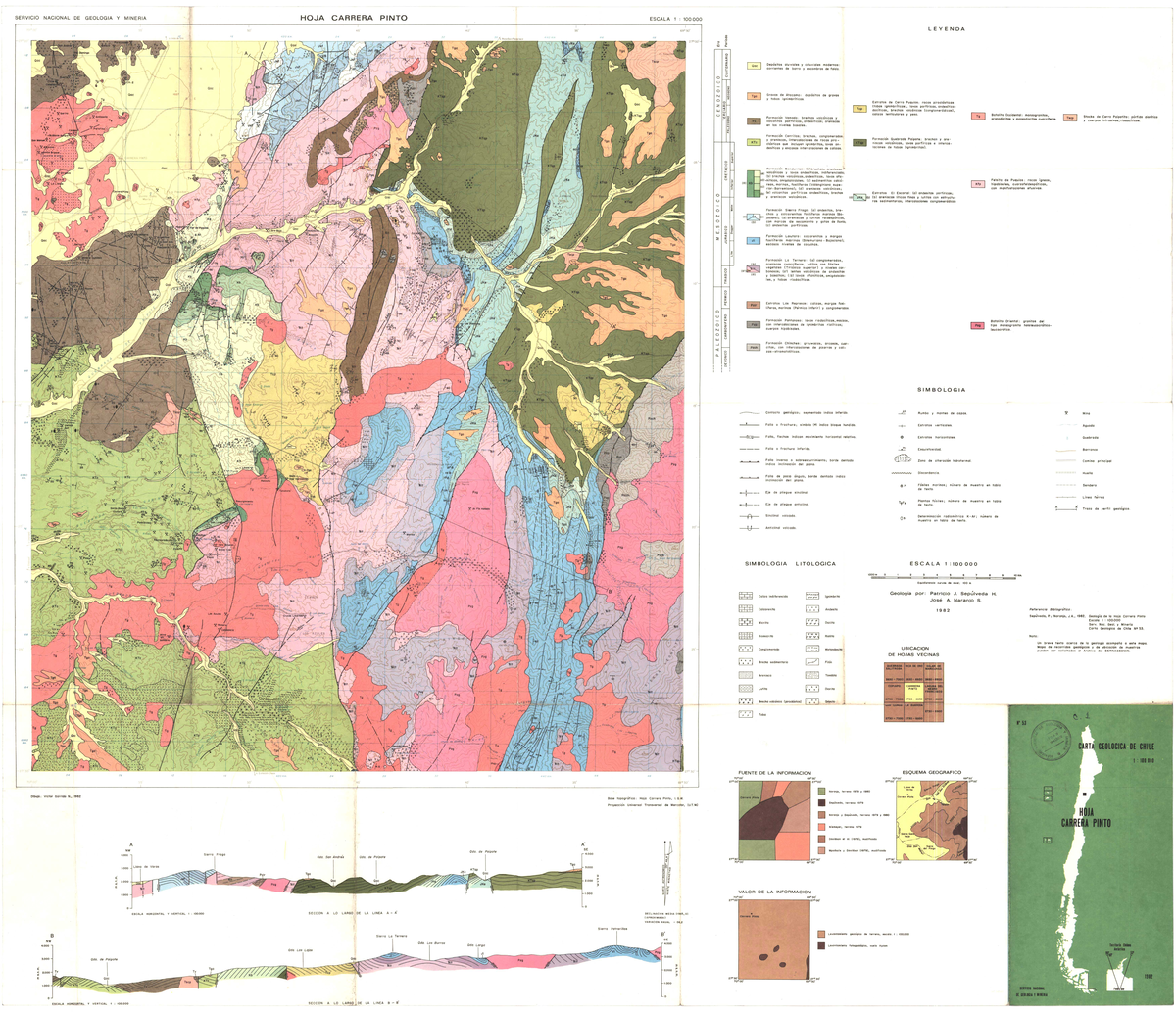 Carta Geológica 7350 - Hoja Carrera Pinto y Mapa 1:50,000 - Document Preview