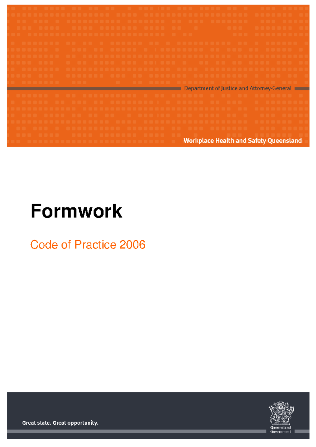 Formwork Code of Practice 2006: Safety Guidelines and Regulations - Studocu