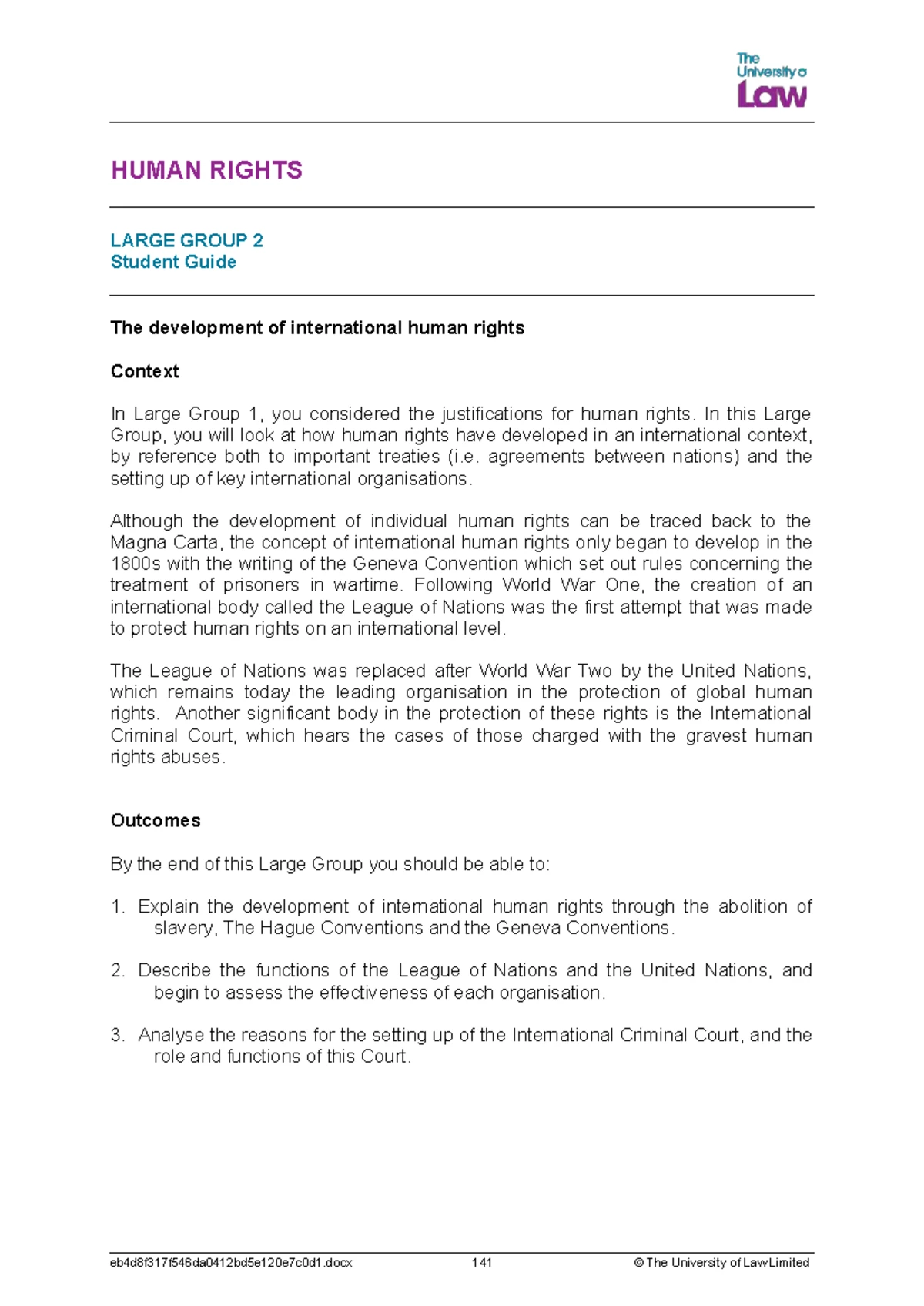 Human Rights LG1 - Student Guide to Module Success and Assessments ...
