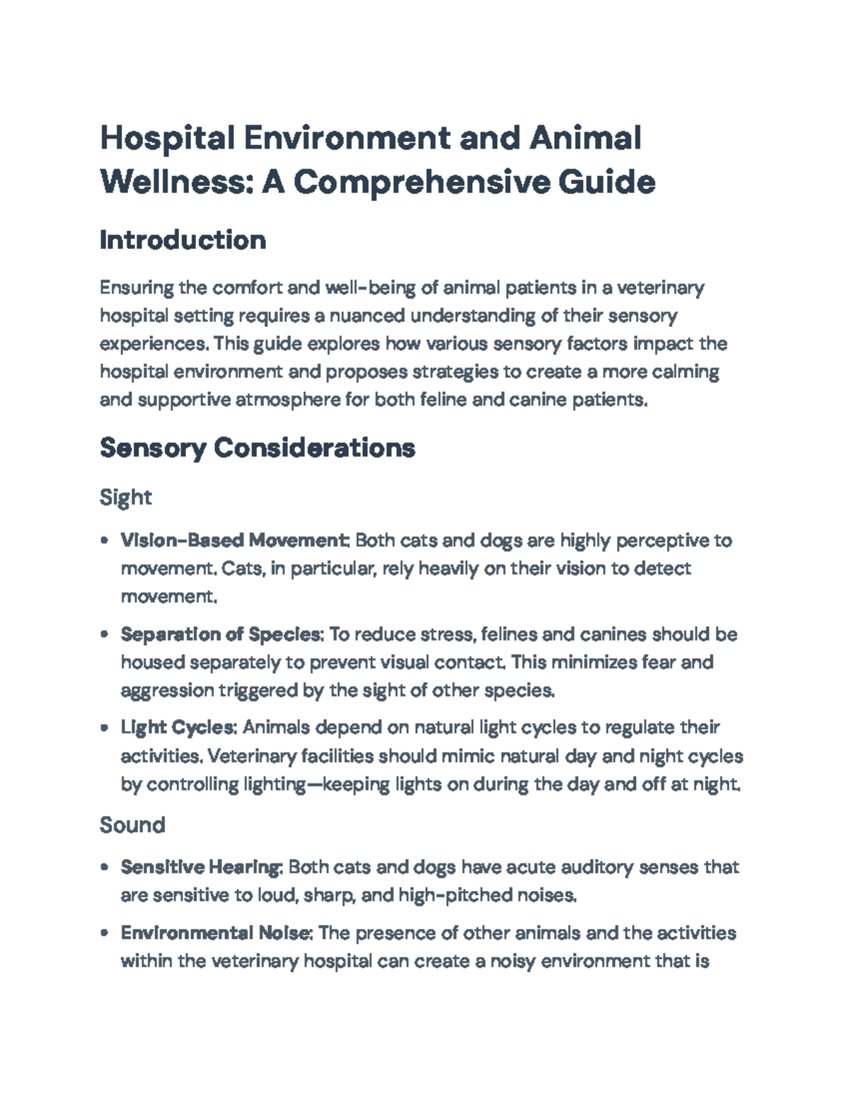 Creating a Calming Environment for Hospitalized Animals: A Guide ...