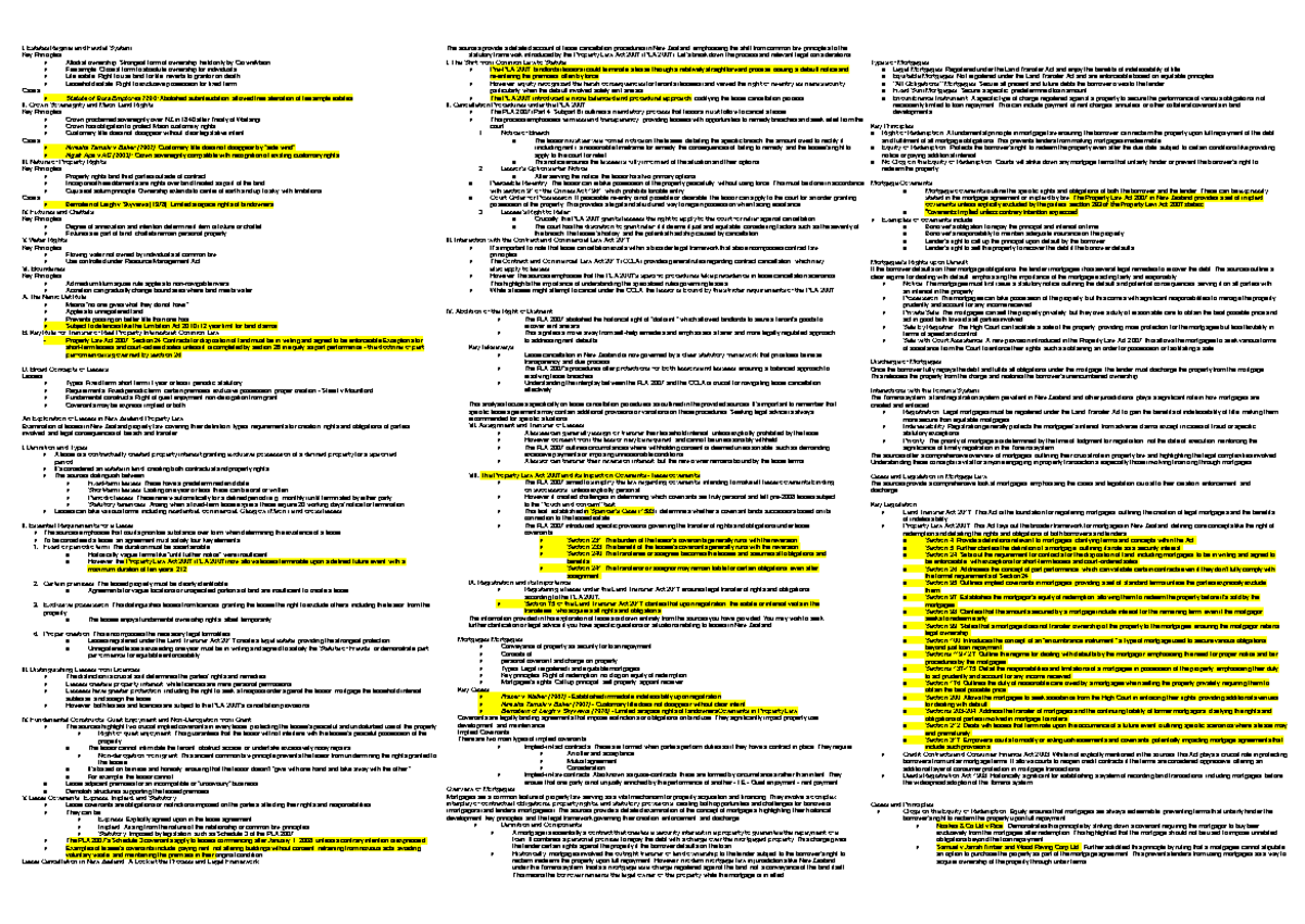 Property Law Exam Notes: Key Principles and Case Studies (PL 101) - Studocu