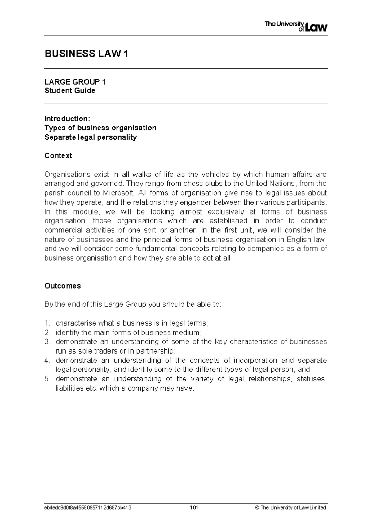 2425 bus1 lg01 ce01 student guide updated - BUSINESS LAW 1 LARGE GROUP ...