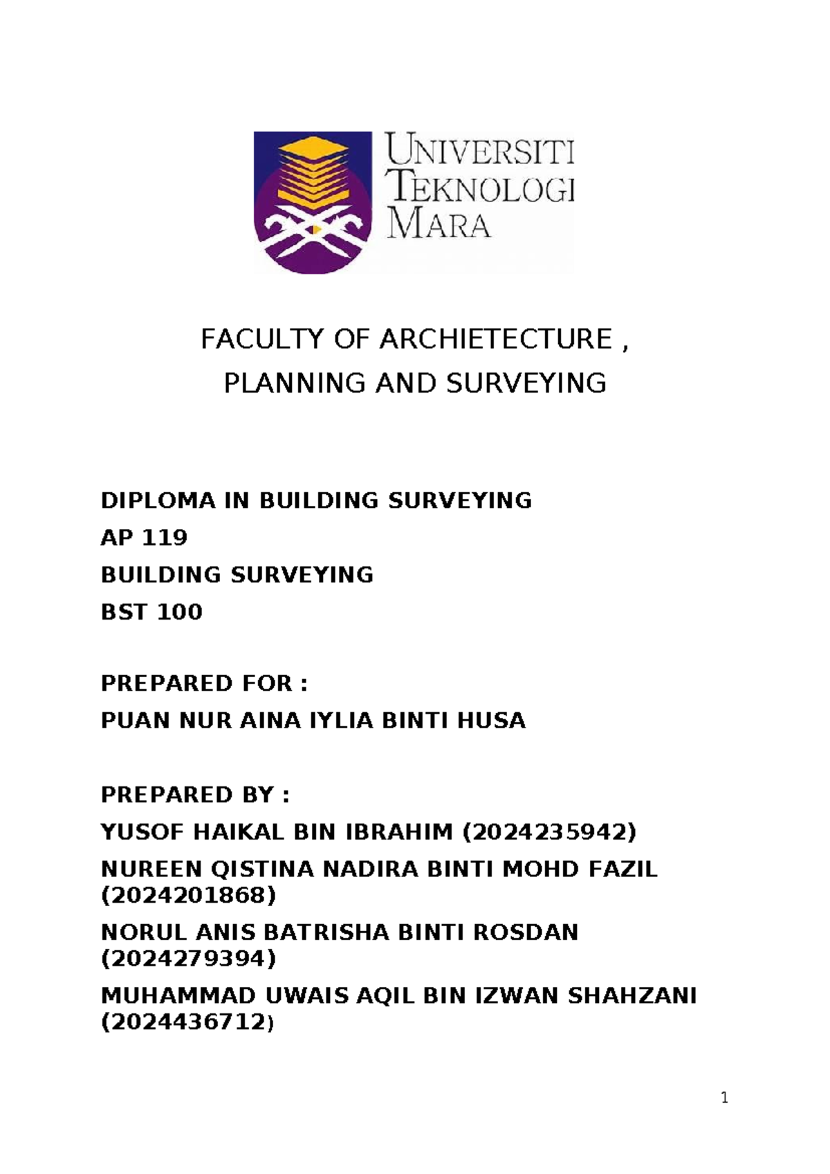 BST 100 - Development Plans and UBBL Overview for Building Surveying ...