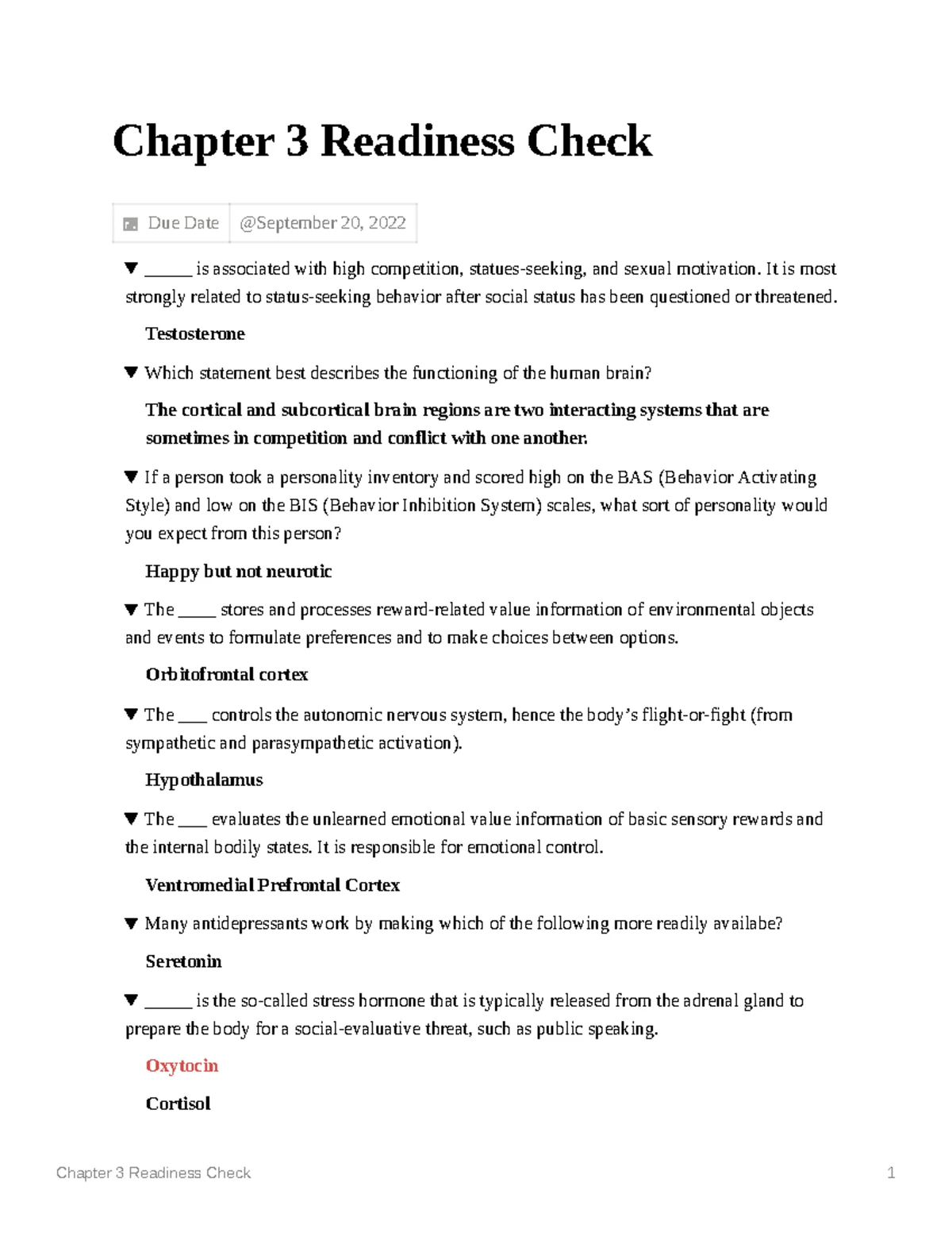 Chapter 6 Readiness Check - Chapter 6 Readiness Check 1 Chapter 6 ...
