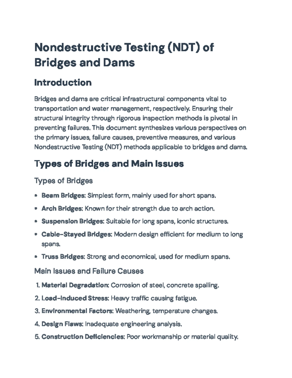 NDT Methods for Concrete Structures: Techniques and Applications ...