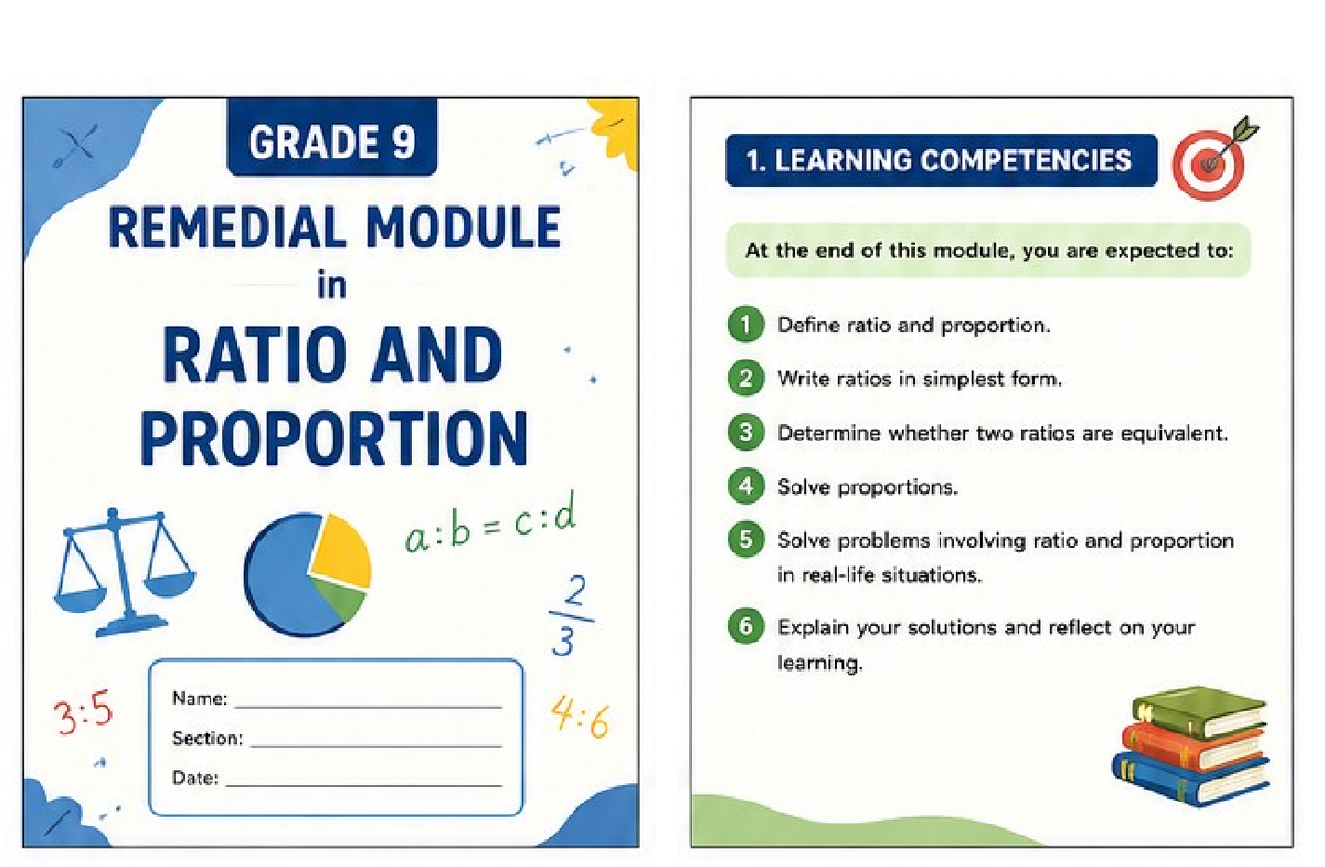 GRADE 9 REMEDIAL MODULE ON RATIO AND PROPORTION - Studocu