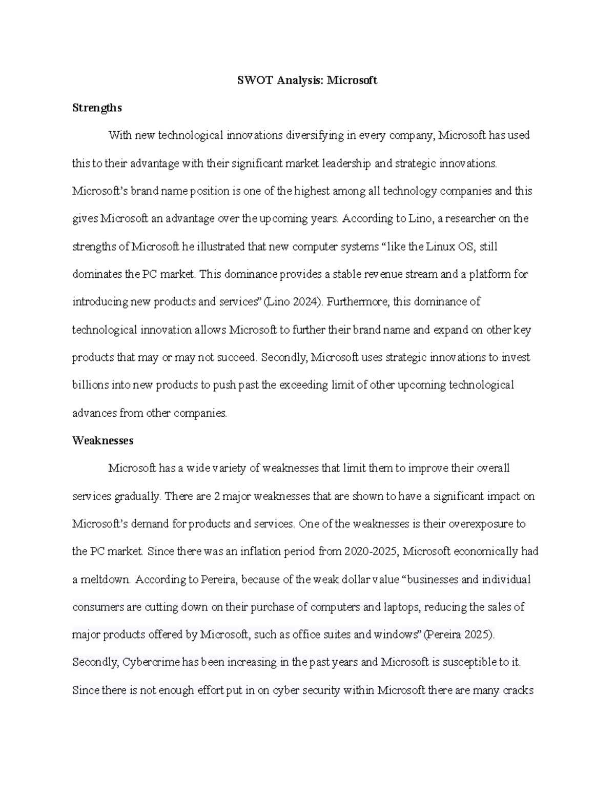 SWOT Analysis of Microsoft: Strengths, Weaknesses, Opportunities ...