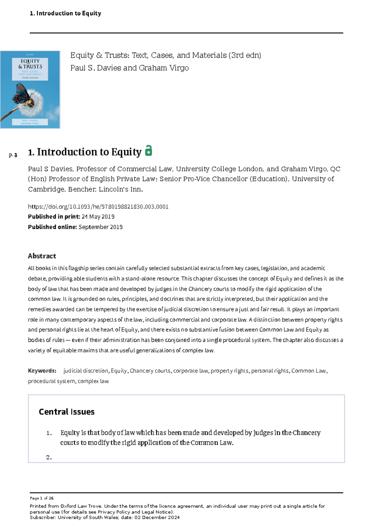 Trust-1 - Introduction to equity and trust, text book - Page 1 of 26 ...