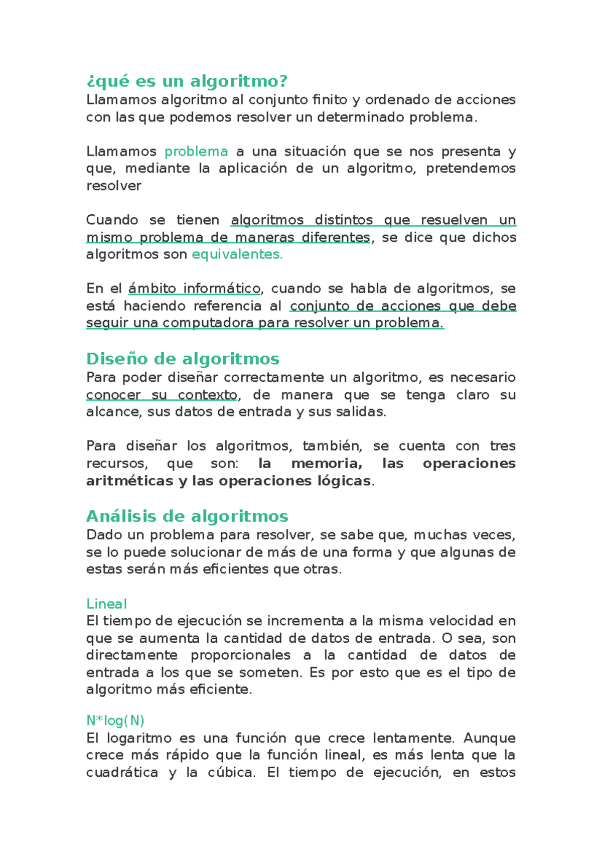 AED lectura 1 y 2 mod 1 - ¿qué es un algoritmo? Llamamos algoritmo al ...