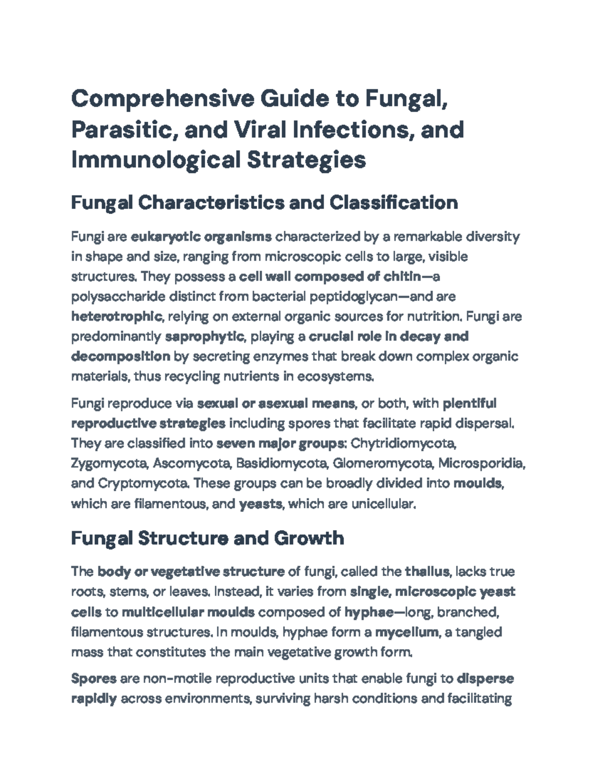 Comprehensive Guide to Fungal, Parasitic, and Viral Infections (BIO 101 ...