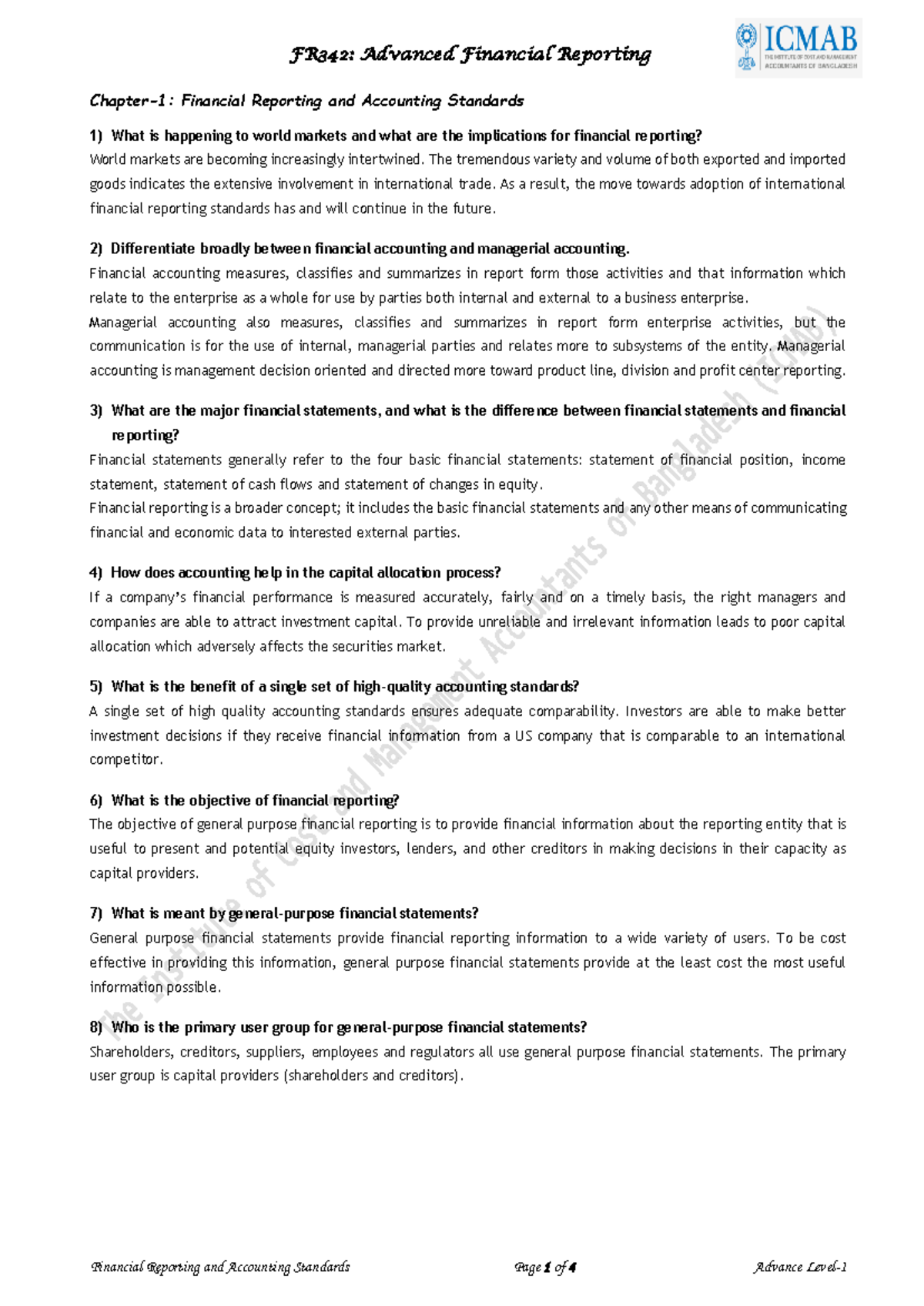 Introduction to Financial Accounting: Key Concepts and Standards - Studocu