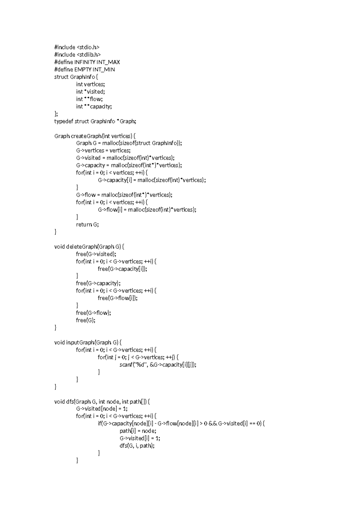 Max Flow Algorithm in Discrete Mathematics - Code Implementation - Studocu