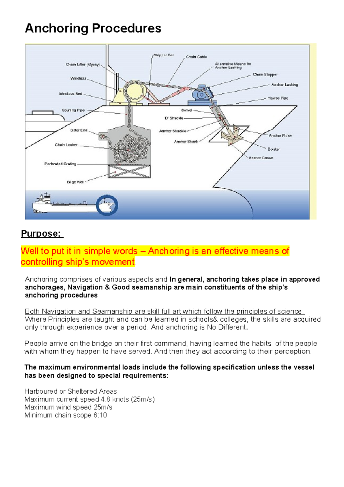 01-Anchoring Procedures - ARH Final Exam Notes - Studocu