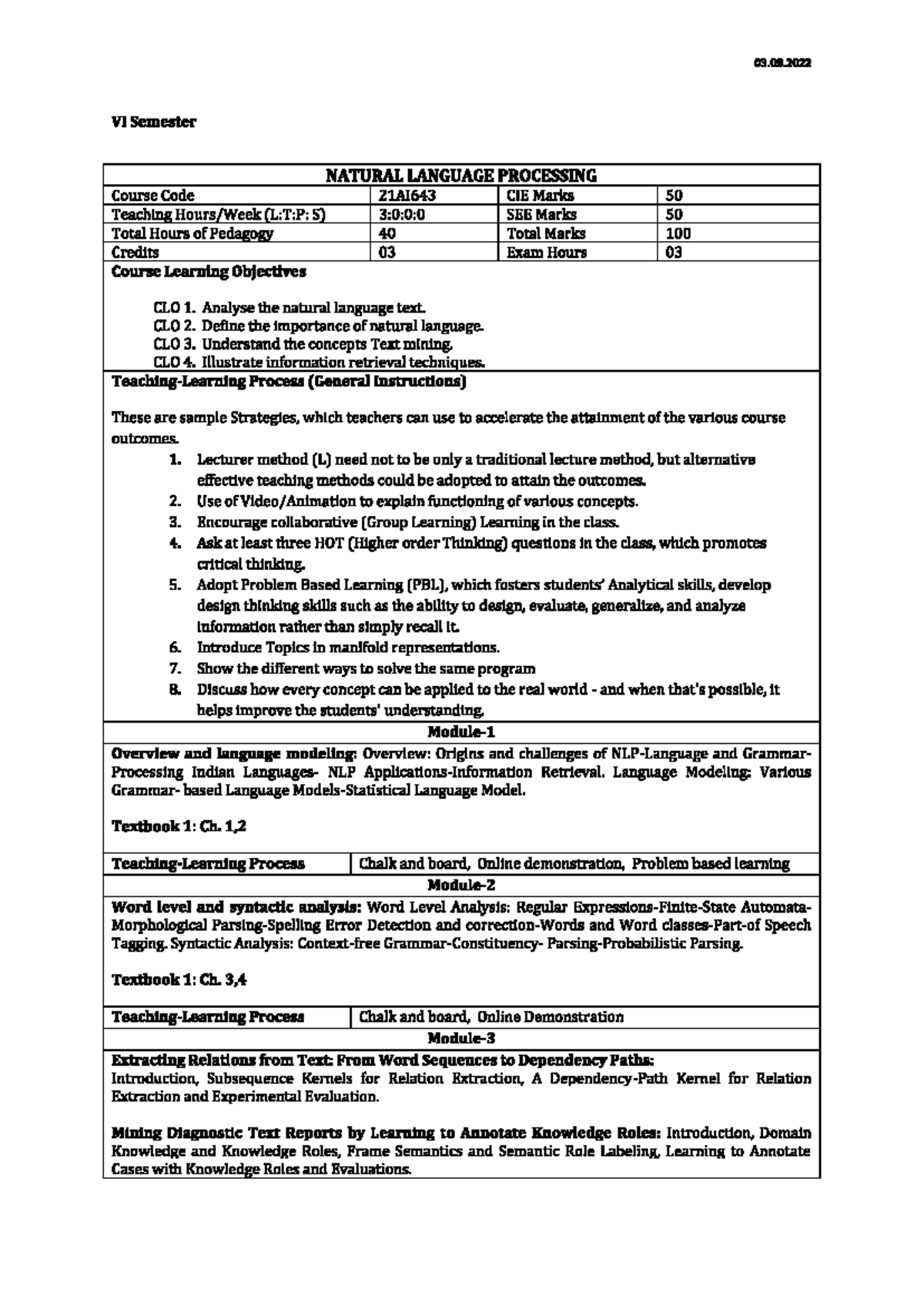 Natural Language Processing Study Guide for Course 21AI643 - Studocu