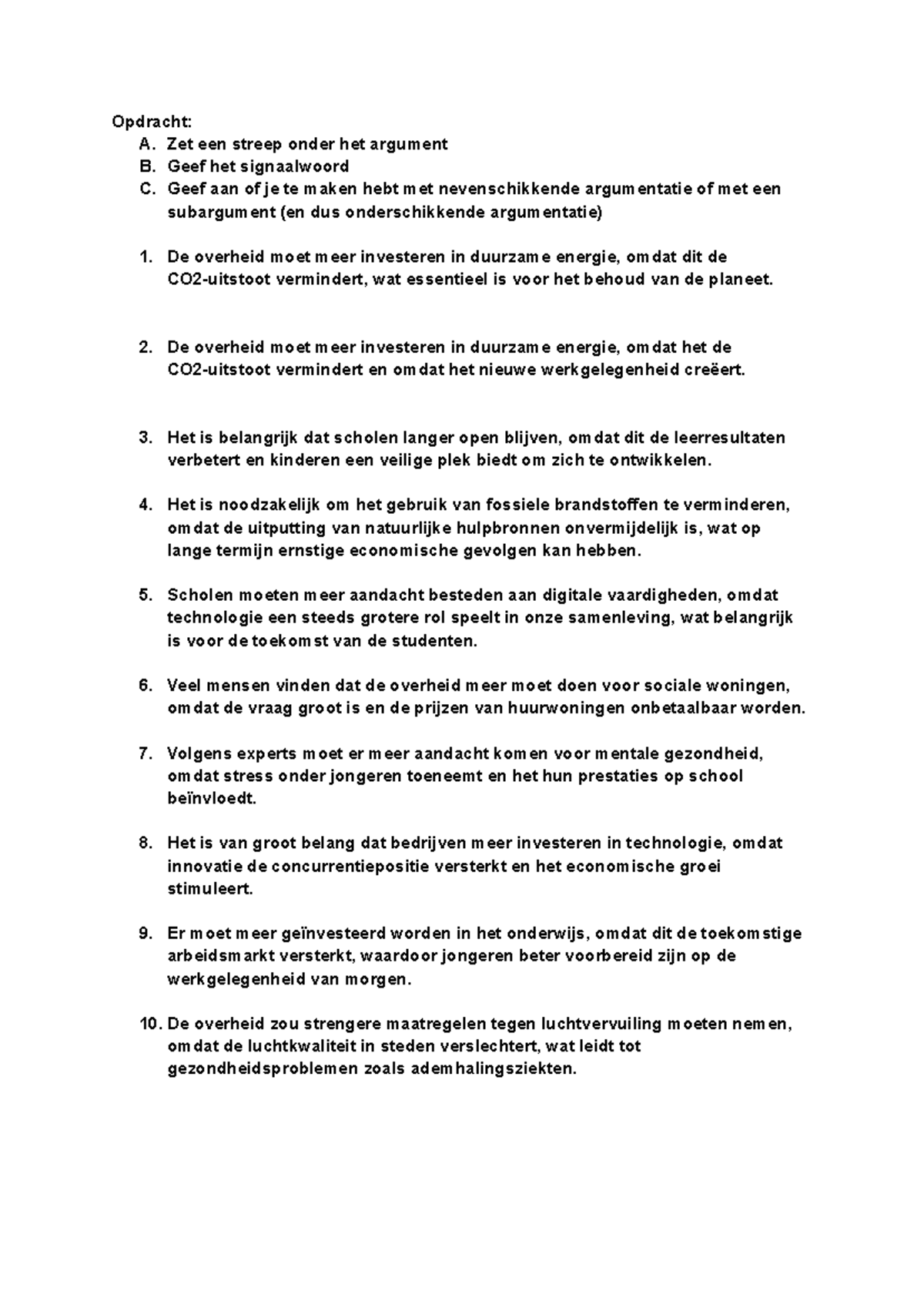 Argumenten en Type Argumentatie: Analyse en Signaalwoorden - Studeersnel