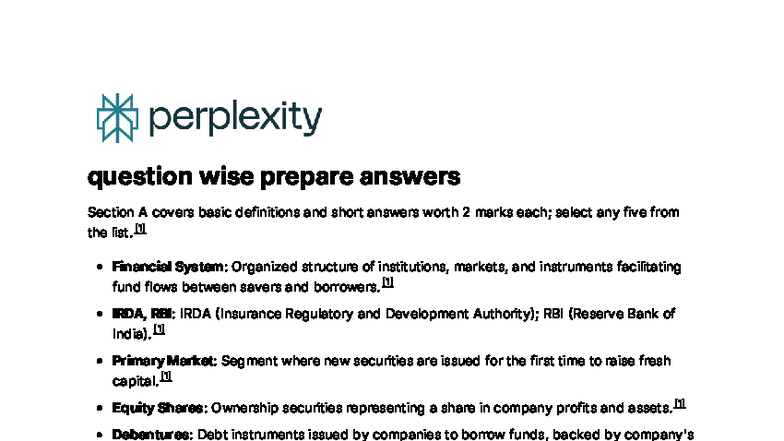 Financial System Overview: Key Concepts & Definitions (FIN101) - Studocu