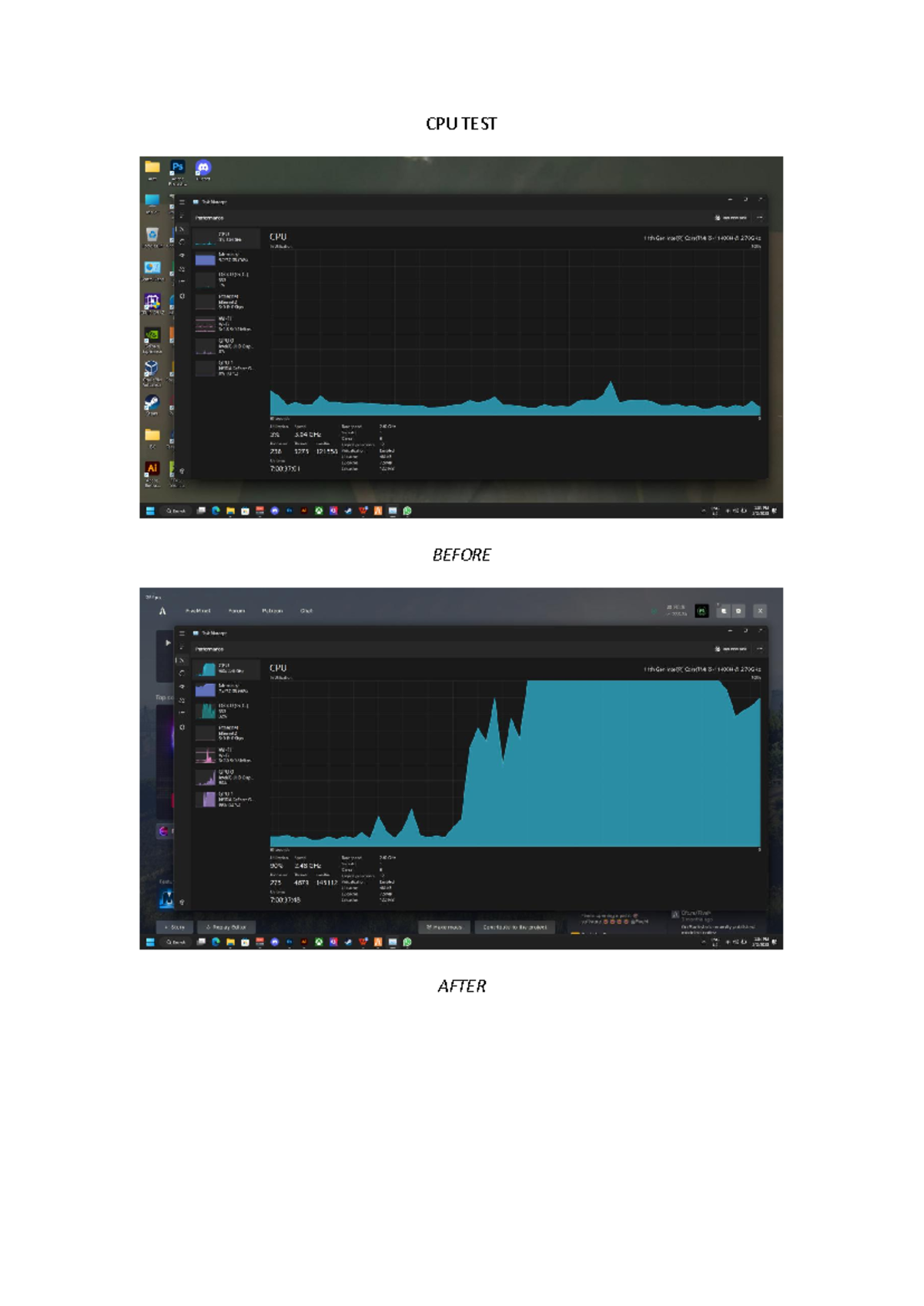 CPU Testing - information technology - CPU TEST BEFORE AFTER MEMORY ...