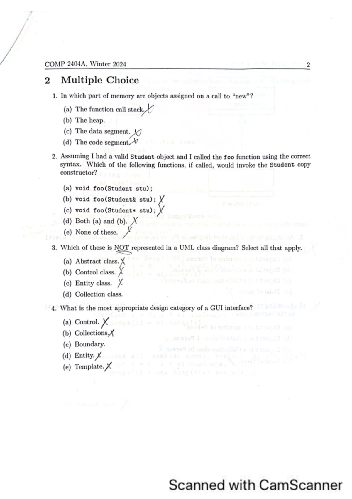 COMP 2404A Winter 2024 Final Exam multiple choice questions and answers ...