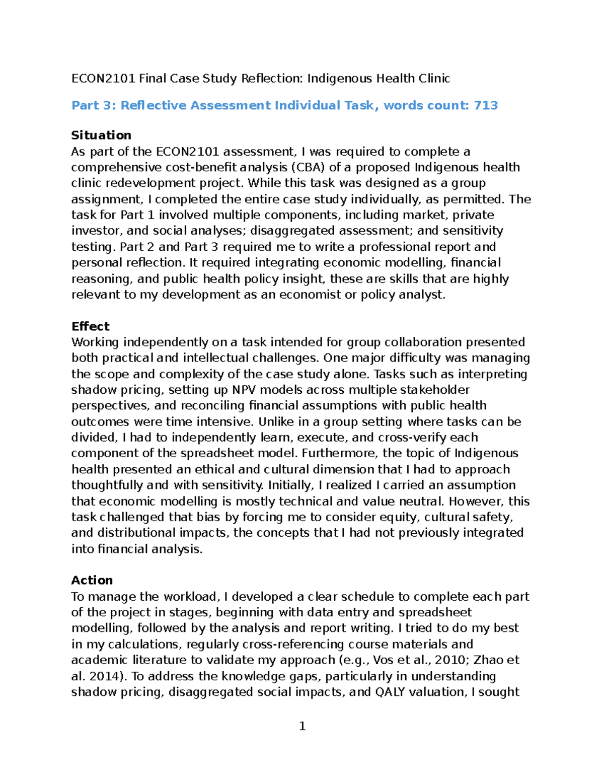 ECON2101 Final Case Study Reflection: Indigenous Health Clinic Insights ...